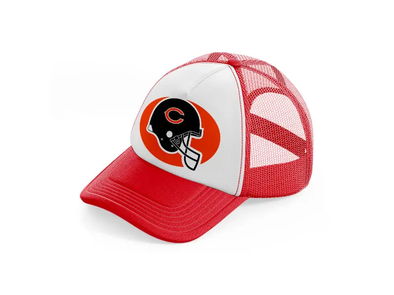 chicago bears helmet-red-and-white-trucker-hat