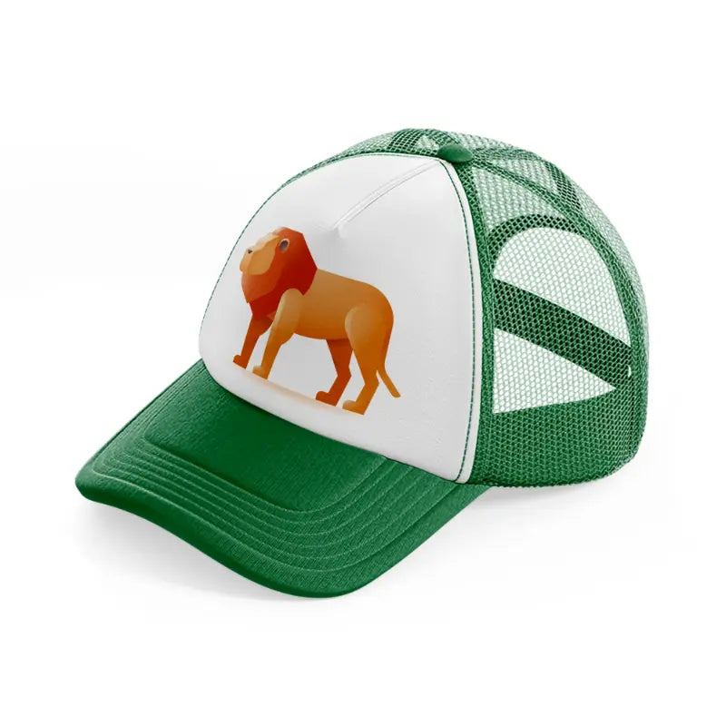 005-lion-green-and-white-trucker-hat