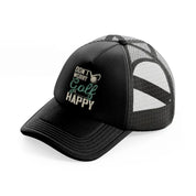 don't worry golf happy green-black-trucker-hat