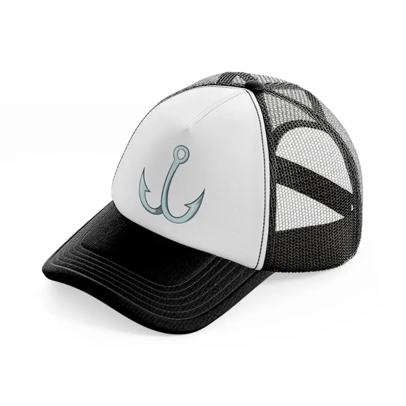 double hook black and white trucker hat