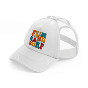 fun sand surf white trucker hat