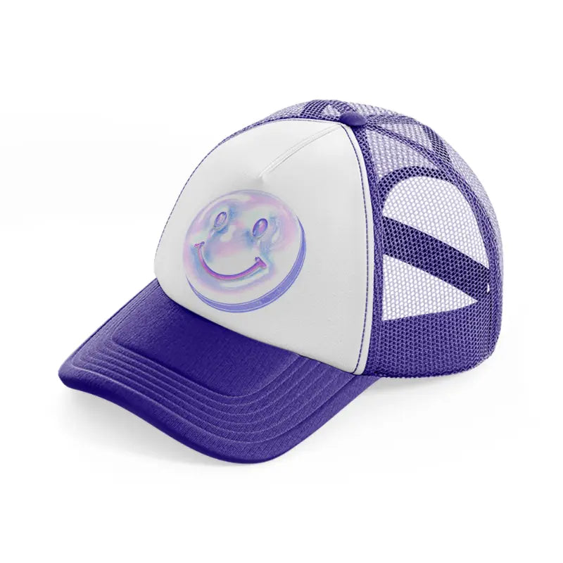 smiley-purple-trucker-hat