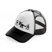 musical mice-black-and-white-trucker-hat