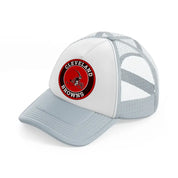 cleveland browns red and brown-grey-trucker-hat