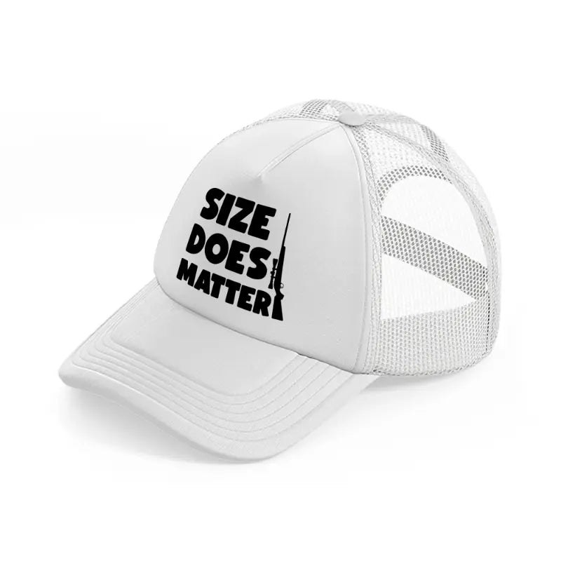 size does matter bold-white-trucker-hat