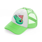 mini golf-lime-green-trucker-hat