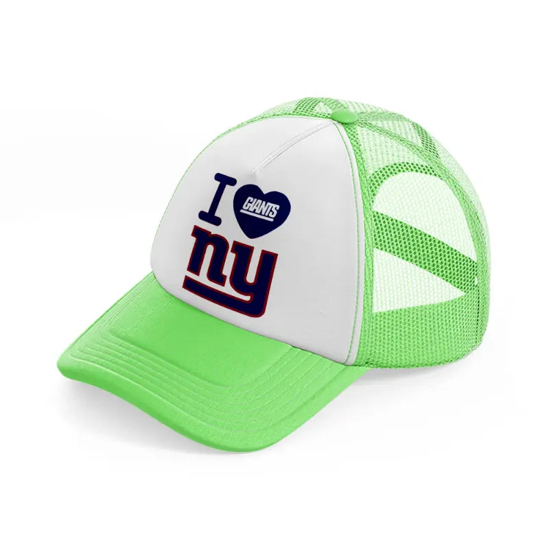 i love new york giants-lime-green-trucker-hat