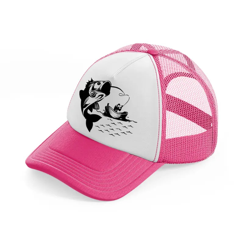 fishing a fish-neon-pink-trucker-hat