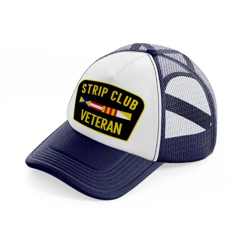 Strip Club Veteran navy-blue-and-white Trucker Hat