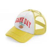 football game day vibes-yellow-trucker-hat