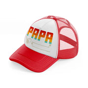 papa rainbow-red-and-white-trucker-hat