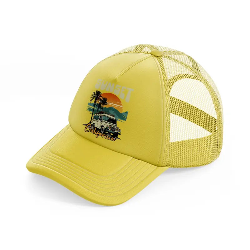 sunset california-gold-trucker-hat