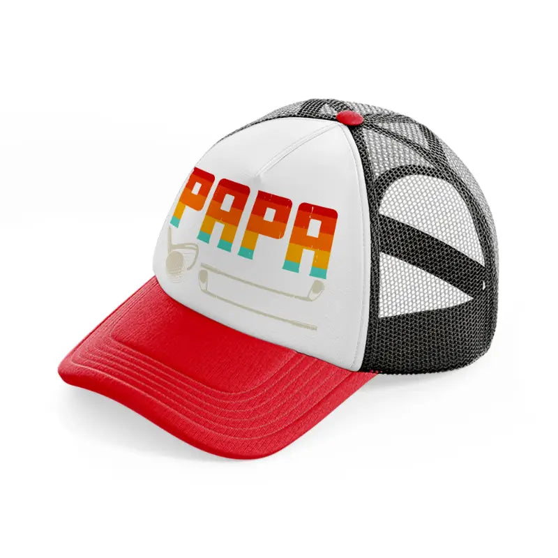 papa rainbow-red-and-black-trucker-hat