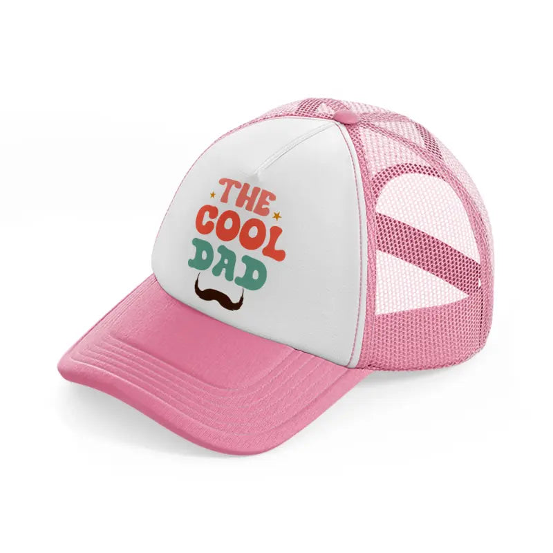 the cool dad-pink-and-white-trucker-hat