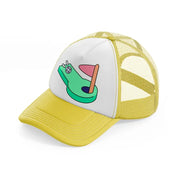 mini golf-yellow-trucker-hat