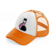 poison bottle orange trucker hat