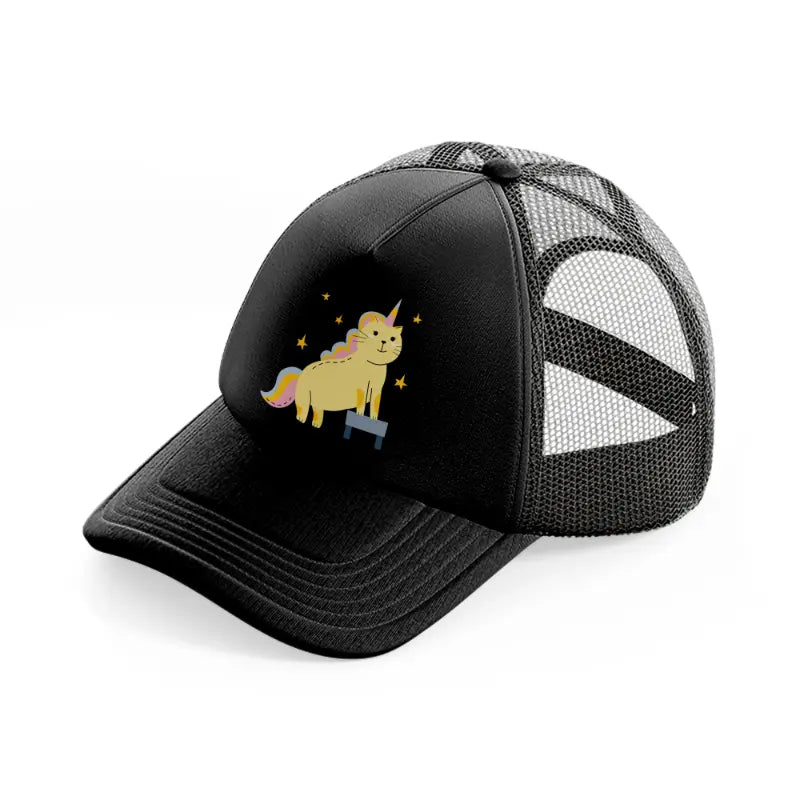 025-unicorn-black-trucker-hat
