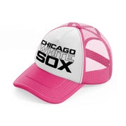 chicago white sox minimalist-neon-pink-trucker-hat