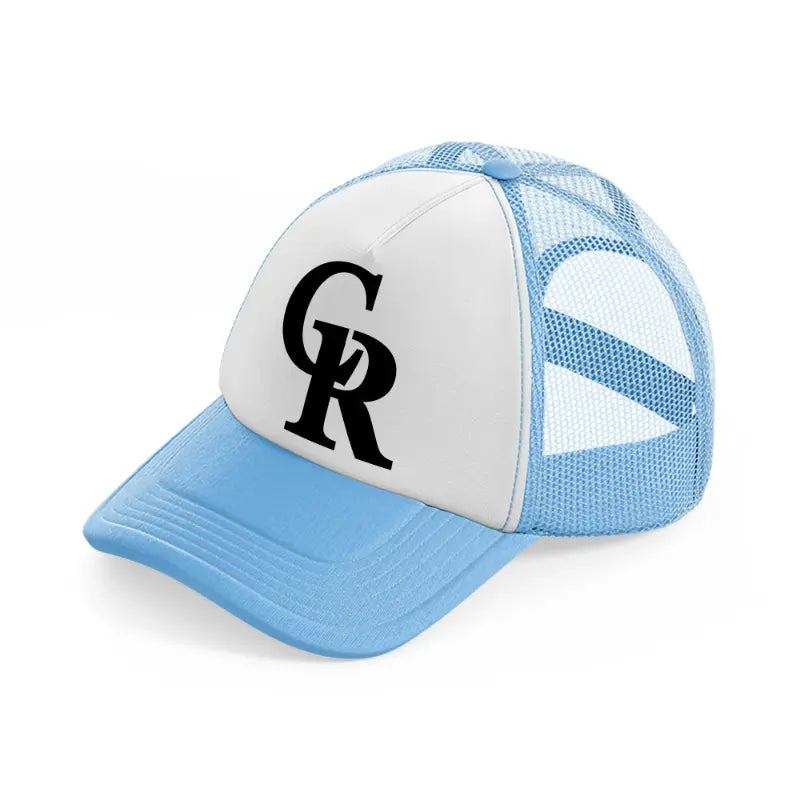 colorado rockies black and white sky blue trucker hat