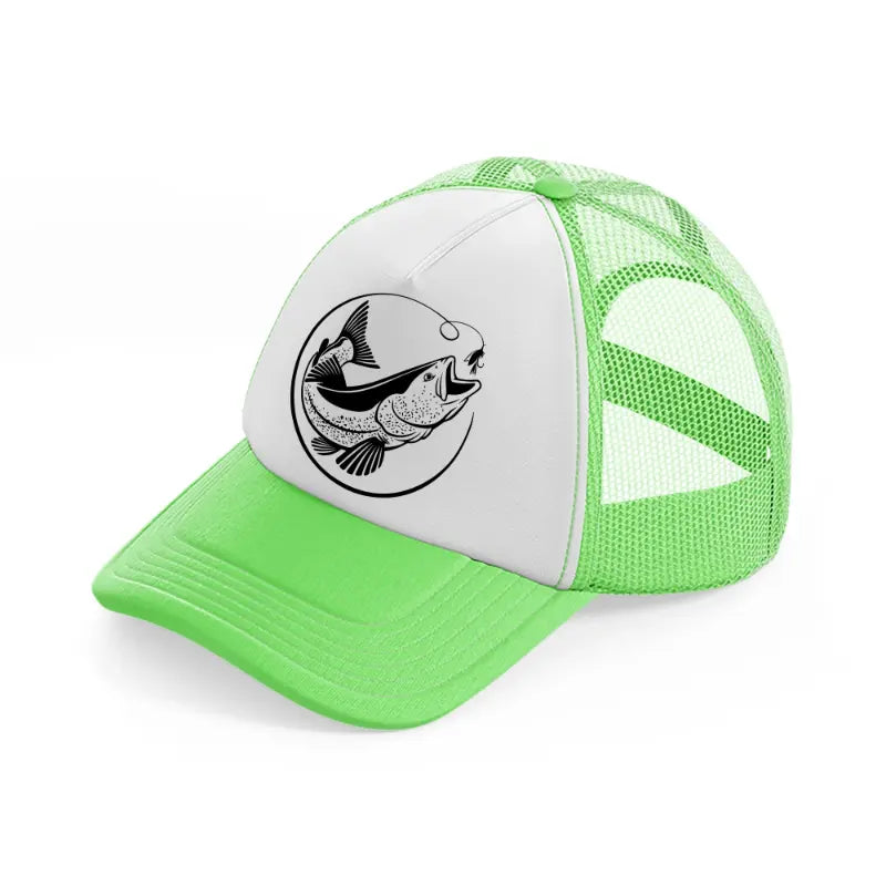 catching fish sign-lime-green-trucker-hat