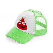 red monster lime green trucker hat