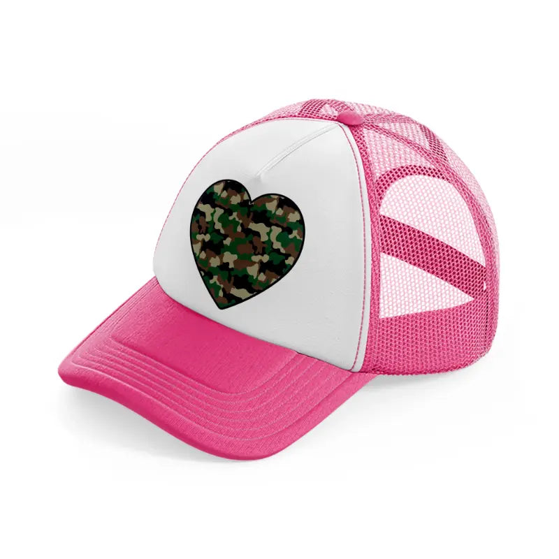 camo heart neon pink trucker hat