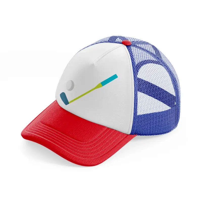 golf stick blue-multicolor-trucker-hat