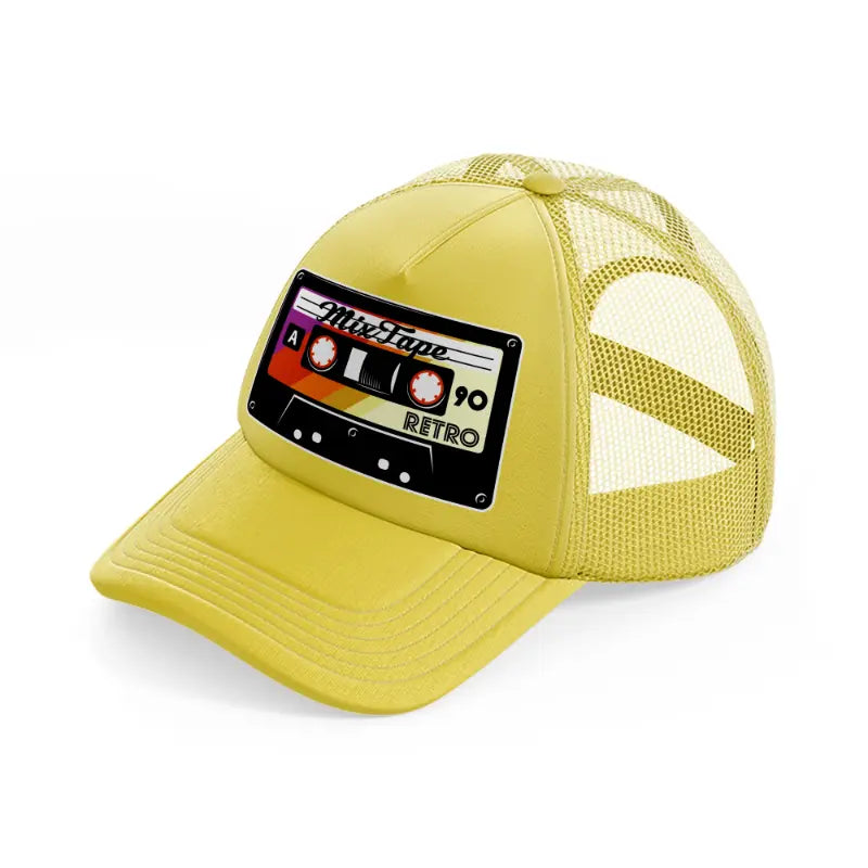 cassette tapes-gold-trucker-hat