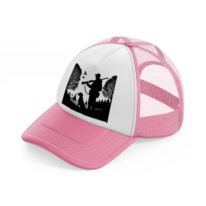 hunter & dog-pink-and-white-trucker-hat