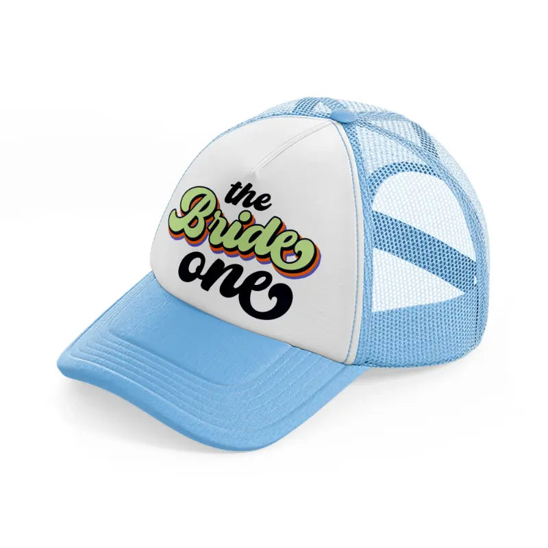 the bride one sky blue trucker hat