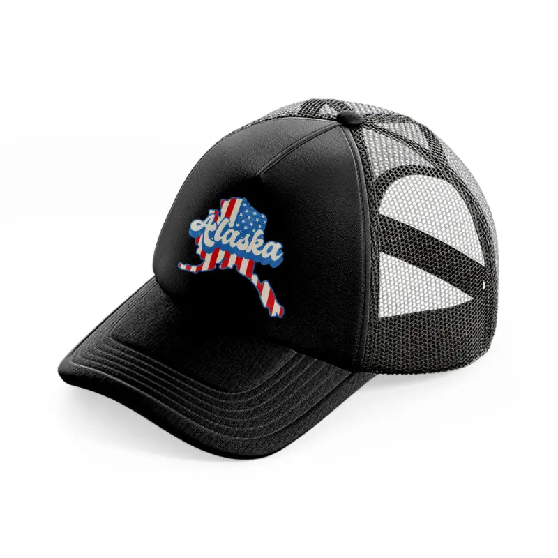 alaska flag-black-trucker-hat
