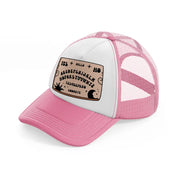 ouija board pink and white trucker hat