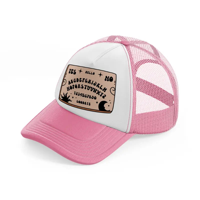 ouija board-pink-and-white-trucker-hat