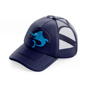 fishing fish navy blue trucker hat