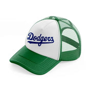 dodgers text-green-and-white-trucker-hat