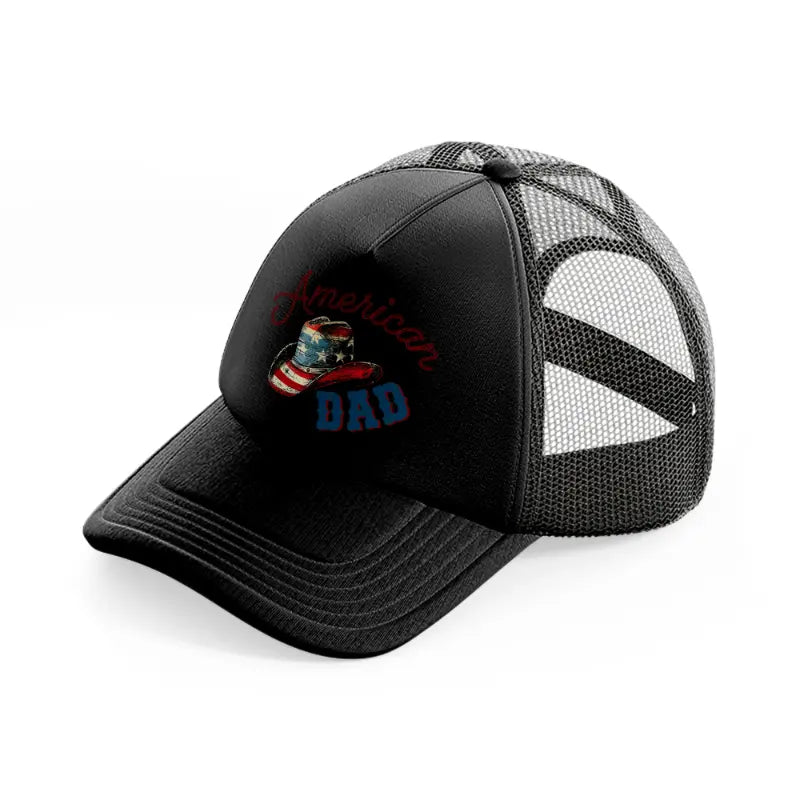 rustic american dad-black-trucker-hat