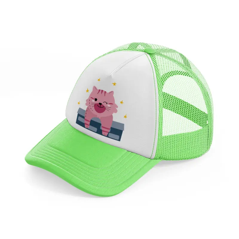017-cat-lime-green-trucker-hat