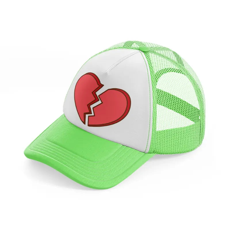 broken heart-lime-green-trucker-hat