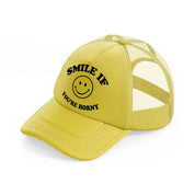 Smile If You're Horny gold Trucker Hat