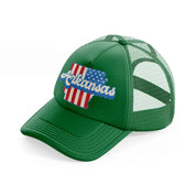 arkansas flag green trucker hat