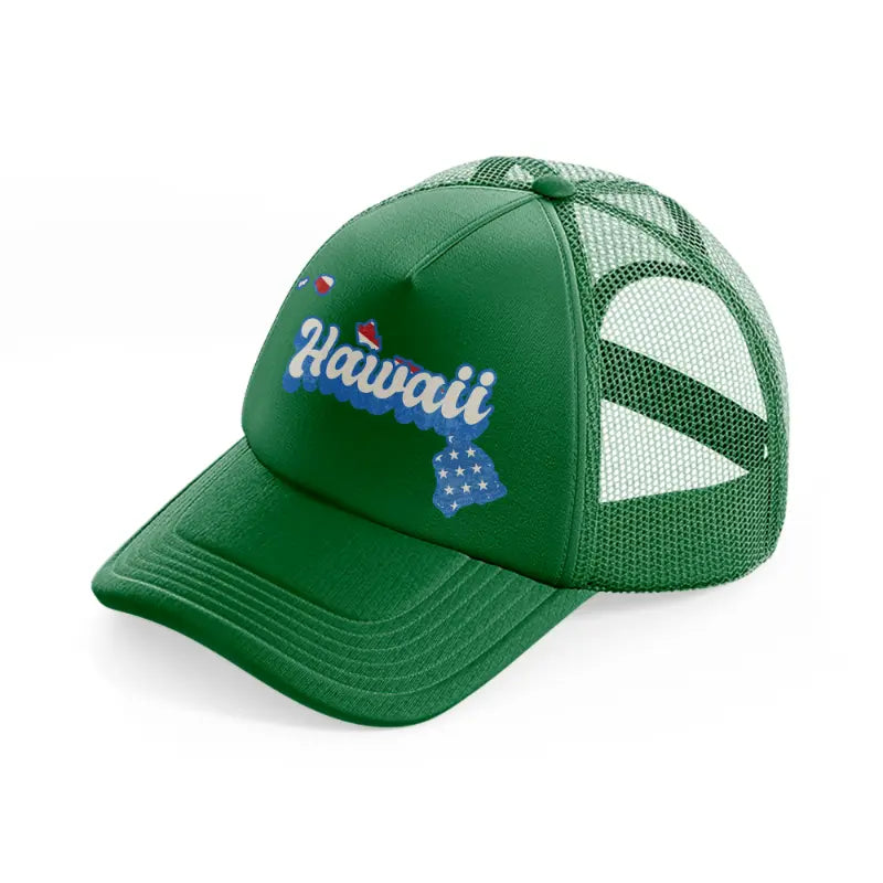 hawaii flag-green-trucker-hat