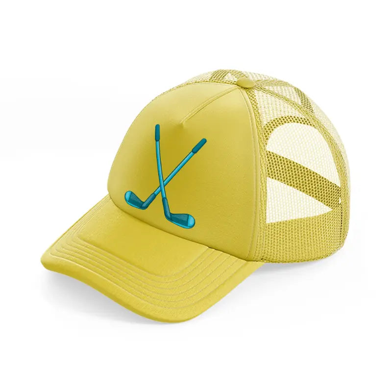 golf sticks blue-gold-trucker-hat