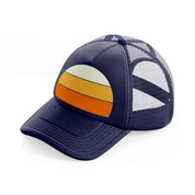 sun retro navy blue trucker hat