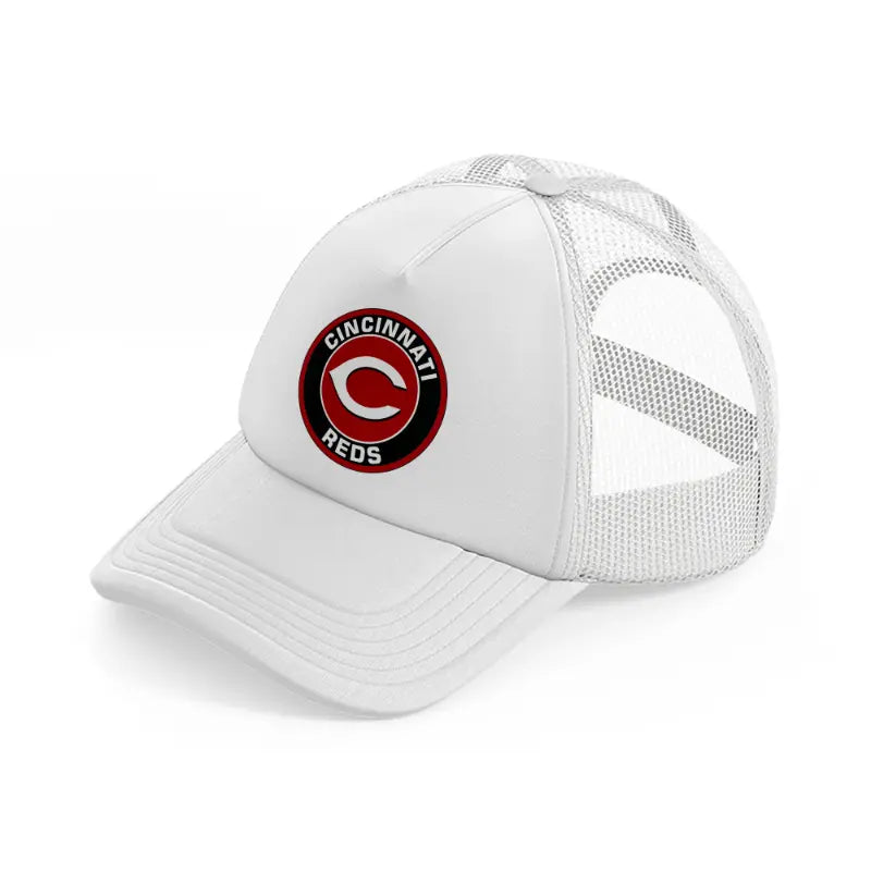 cincinnati reds badge white trucker hat