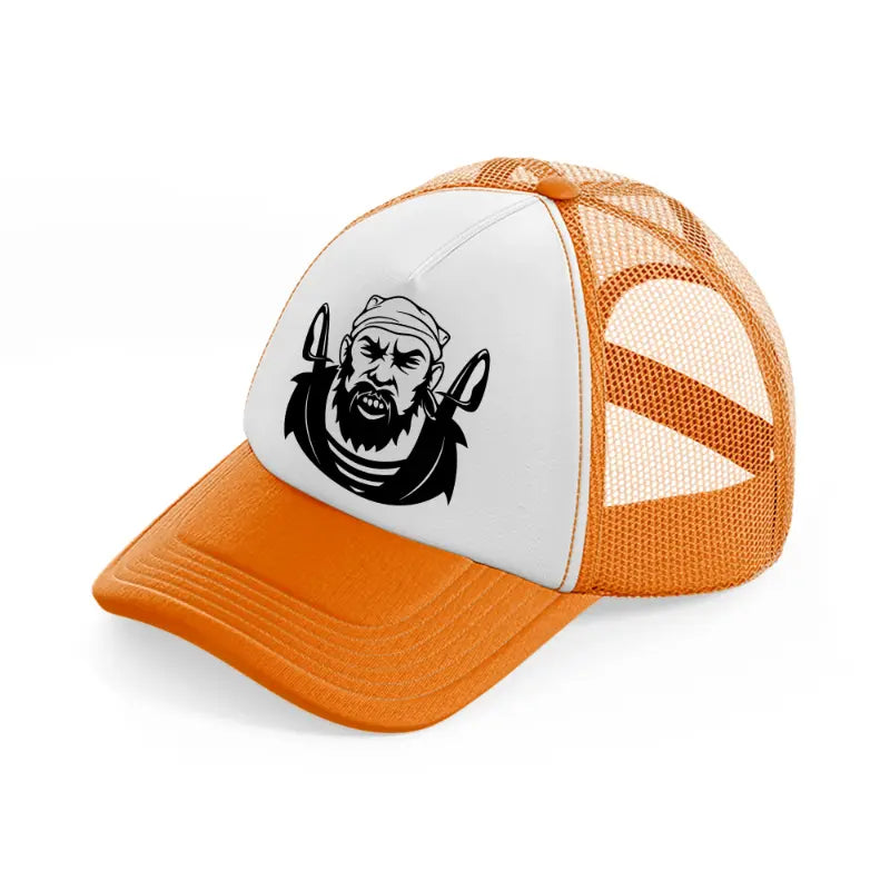 crew pirate orange trucker hat