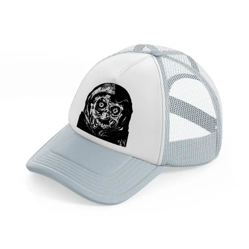 halloween ghost-grey-trucker-hat