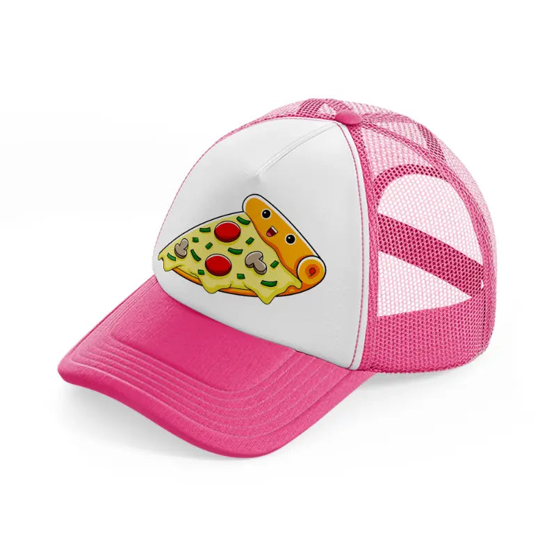pizza-neon-pink-trucker-hat