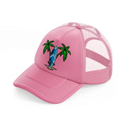 surf board-pink-trucker-hat