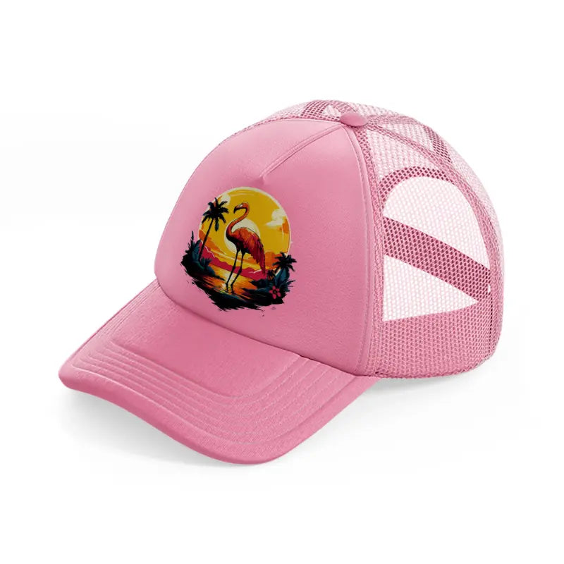 flamingo pink trucker hat