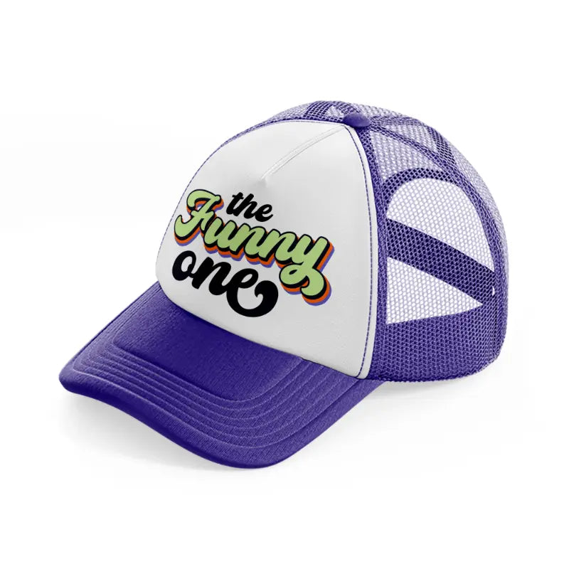 the funny one purple trucker hat